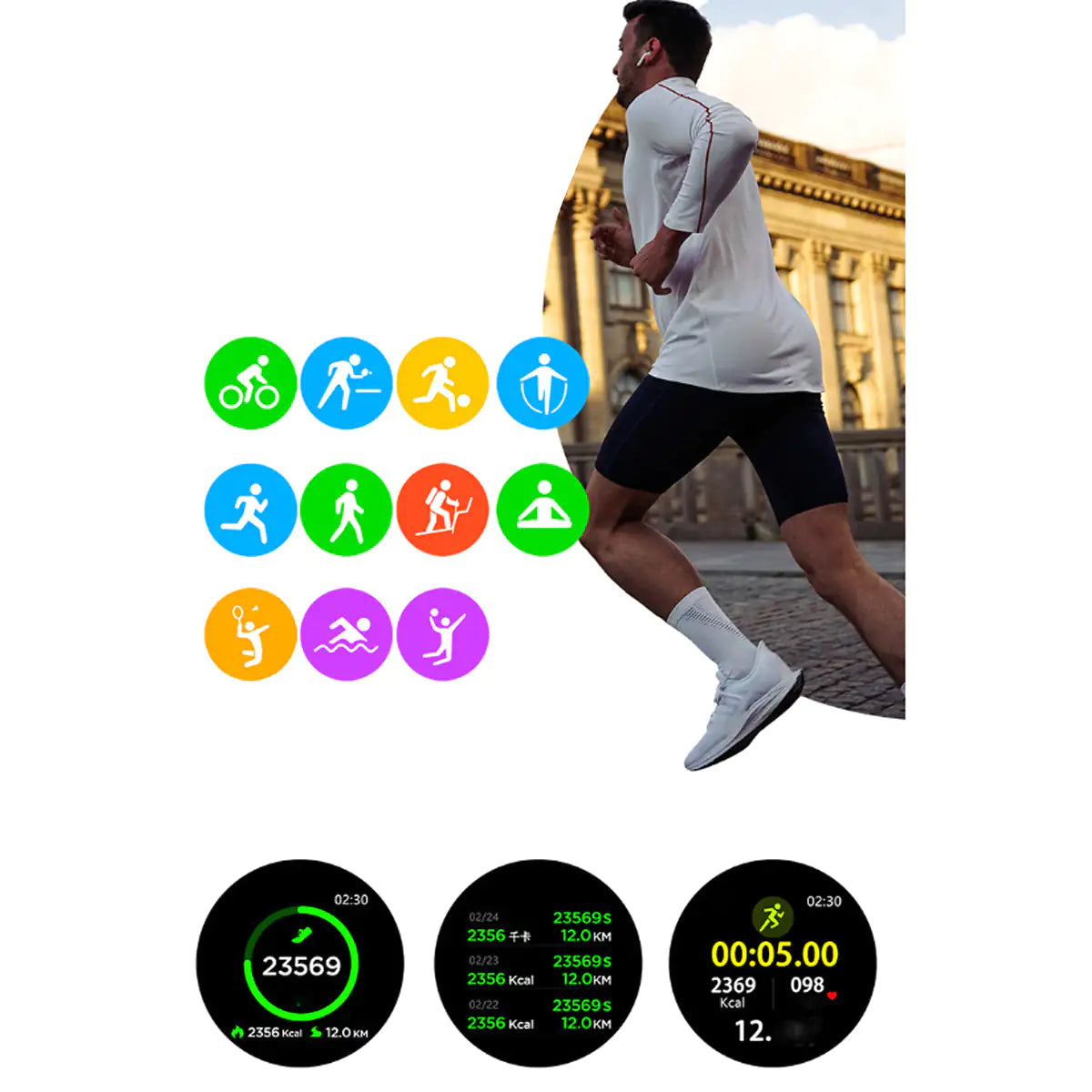 Smart Watch Round Face  Health Monitoring